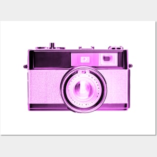 Pink/Magenta - Vintage 1960s Rangefinder Camera Posters and Art